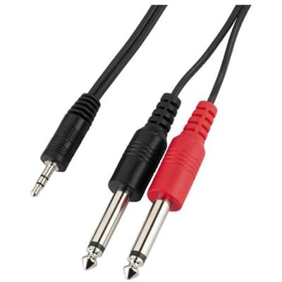 MONACOR 6.68 Cable jack a mini jack (6.3 mm-3.5 mm, adaptador, mono/estéreo, 2 m) MONACOR 6.68 Cable jack a mini jack (6.3 mm-3.5 mm, adaptador, mono/estéreo, 2 m)