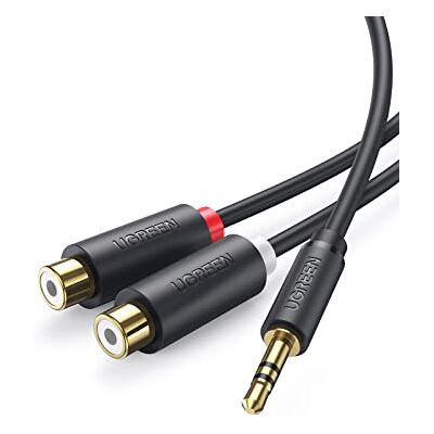 UGREEN Cable 2 RCA Hembra a Jack Macho Adaptador Minijack Audio Estéreo a Auxliar para Smartphones PC Altavoz Amplificador TV Tocadiscos Reproductores MP3 Home Cinema UGREEN Cable 2 RCA Hembra a Jack Macho Adaptador Minijack Audio Estéreo a Auxliar para Smartphones PC Altavoz Amplificador TV Tocadiscos Reproductores MP3 Home Cinema