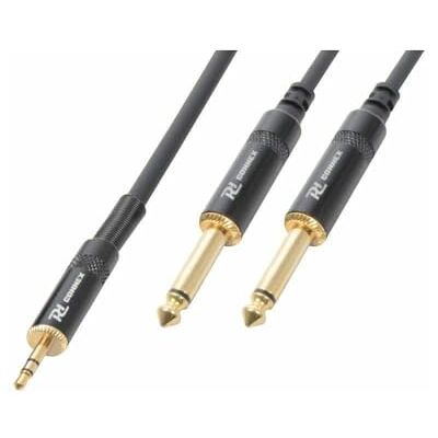 Power Dynamics PD-Connex Cable Jack 3,5 mm estéreo a 2 Jack 6,3 mm mono 6 m Cable flexible profesional, conectores metálicos, transmisión sin ruido, sujeta cables incluido Power Dynamics PD-Connex Cable Jack 3,5 mm estéreo a 2 Jack 6,3 mm mono 6 m Cable flexible profesional, conectores metálicos, transmisión sin ruido, sujeta cables incluido