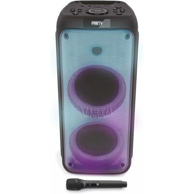 Vieta Altavoz con Auracast y Luces LED RGB, Potencia 150W, Bluetooth 5.3, Micrófono Inalámbrico, Reproduce Desde USB o microSD Party 110 Vieta Altavoz con Auracast y Luces LED RGB, Potencia 150W, Bluetooth 5.3, Micrófono Inalámbrico, Reproduce Desde USB o microSD Party 110