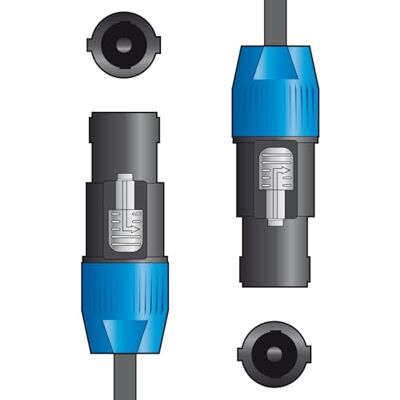 QTX 1,5 m Conector PA a PA Altavoz M), color negro QTX 1,5 m Conector PA a PA Altavoz M), color negro