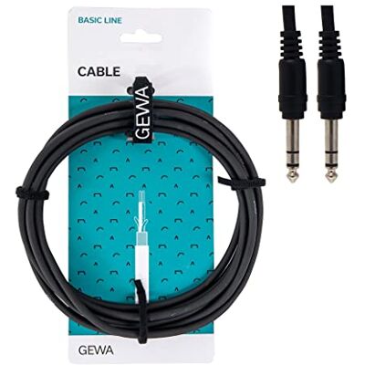 GEWA Cable de interconexión Basic Line 0,9 m, negro, clavija estéreo de 6,3 mm clavija estéreo de 6,3 mm, GEWA Cable de interconexión Basic Line 0,9 m, negro, clavija estéreo de 6,3 mm clavija estéreo de 6,3 mm,