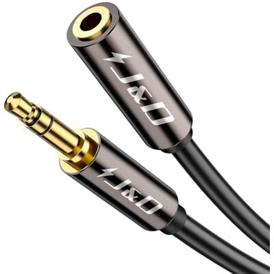 J&D Cable Audio alargador extensión, 1,8 Metros Jack Audio Estéreo 3,5 mm Macho a Hembra Compatible con Auriculares, Micrófono, Altavoz, Laptop, MP3 Player J&D Cable Audio alargador extensión, 1,8 Metros Jack Audio Estéreo 3,5 mm Macho a Hembra Compatible con Auriculares, Micrófono, Altavoz, Laptop, MP3 Player