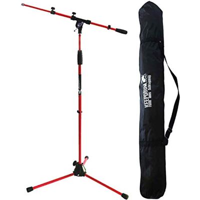 keepdrum ms106 RD Rojo Micrófono Soporte Trípode para micrófono con jirafa y metal de socket + Bolsa SB de 03 keepdrum ms106 RD Rojo Micrófono Soporte Trípode para micrófono con jirafa y metal de socket + Bolsa SB de 03