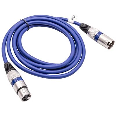 vhbw Cable DMX conector macho XLR a conector hembra XLR compatible con luces, focos, escenarios 3 pines, revestimiento cable de PVC, azul, 2m vhbw Cable DMX conector macho XLR a conector hembra XLR compatible con luces, focos, escenarios 3 pines, revestimiento cable de PVC, azul, 2m
