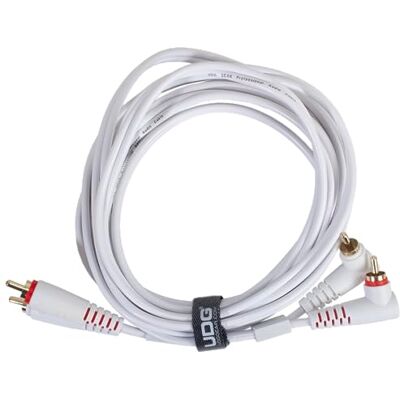 UDG Cable de audio RCA recto RCA en ángulo blanco 3 m UDG Cable de audio RCA recto RCA en ángulo blanco 3 m