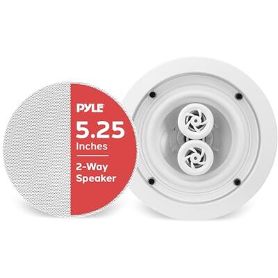 Pyle Home Altavoces estéreo de 2 vías para la Intemperie y la Intemperie Altavoz DVC Individual 5.25-Inch Pyle Home Altavoces estéreo de 2 vías para la Intemperie y la Intemperie Altavoz DVC Individual 5.25-Inch