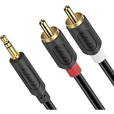 J&D Cable de audio 35mm a RCA, Chapado en Oro Audiowave Series 3,5mm Macho a 2 RCA Macho Estéreo Adaptador de Audio y Divisor RCA Cable para Móvil,iPod,PC,Altavoz, 0,9 Meter J&D Cable de audio 35mm a RCA, Chapado en Oro Audiowave Series 3,5mm Macho a 2 RCA Macho Estéreo Adaptador de Audio y Divisor RCA Cable para Móvil,iPod,PC,Altavoz, 0,9 Meter