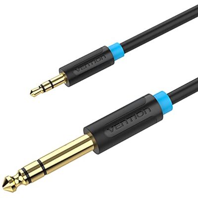 VENTION Cable de audio estéreo de 6,35 mm a 3,5 mm, 6,35 mm a 3,5 mm, macho a macho para iPod, portátil, dispositivos de cine en casa y amplificadores mezcladores (0,5 m) VENTION Cable de audio estéreo de 6,35 mm a 3,5 mm, 6,35 mm a 3,5 mm, macho a macho para iPod, portátil, dispositivos de cine en casa y amplificadores mezcladores (0,5 m)