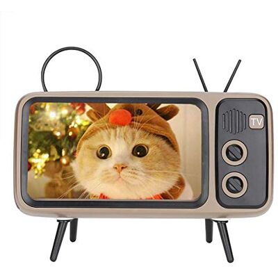 Bewinner PTH-800 Altavoz Bluetooth Retro Con Forma de TV Con Soporte, Estéreo de Sonido HD Para Teléfonos Móviles de Menos de 6 Pulgadas Películas y Audición (Gris) Bewinner PTH-800 Altavoz Bluetooth Retro Con Forma de TV Con Soporte, Estéreo de Sonido HD Para Teléfonos Móviles de Menos de 6 Pulgadas Películas y Audición (Gris)