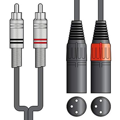 Citronic Chord 2r-2 X M150 1,5 m doble RCA a XLRM plomo Citronic Chord 2r-2 X M150 1,5 m doble RCA a XLRM plomo