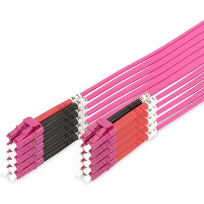 Digitus Cable de fibra óptica OM4, 5 piezas, 5 m, LC a LC, Cable de fibra óptica dúplex, 1 / 10 / 40 / 100 Gbit/s, Cable LAN de fibra óptica multimodo MM, Tipo de fibra: 50/125 µ, Violeta Digitus Cable de fibra óptica OM4, 5 piezas, 5 m, LC a LC, Cable de fibra óptica dúplex, 1 / 10 / 40 / 100 Gbit/s, Cable LAN de fibra óptica multimodo MM, Tipo de fibra: 50/125 µ, Violeta