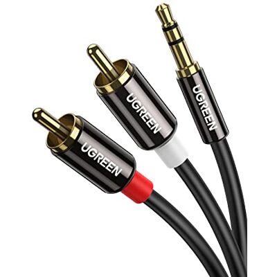 UGREEN Cable Jack 3.5mm a 2 RCA con HiFi Sonido de 2RCA (5M) Minijack a Macho Audio Estéreo para Móvil Tablet PC iPod Amplificador Altavoz TV DVD UGREEN Cable Jack 3.5mm a 2 RCA con HiFi Sonido de 2RCA (5M) Minijack a Macho Audio Estéreo para Móvil Tablet PC iPod Amplificador Altavoz TV DVD