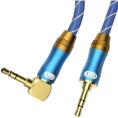EMK Cable Auxiliar de Ángulo Recto, 3,5 mm Macho a Macho para Tabletas, Reproductores de MP3 (0,6m, TRS Jack 90 Grados, Azul) EMK Cable Auxiliar de Ángulo Recto, 3,5 mm Macho a Macho para Tabletas, Reproductores de MP3 (0,6m, TRS Jack 90 Grados, Azul)
