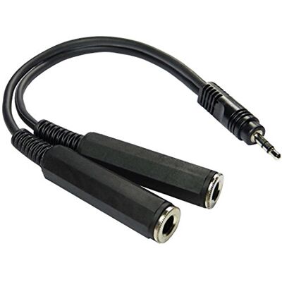 keepdrum yc006 Y-Splitter de cable jack 2 x 6,35 mm hembra a 1 x macho 3,5 mm keepdrum yc006 Y-Splitter de cable jack 2 x 6,35 mm hembra a 1 x macho 3,5 mm