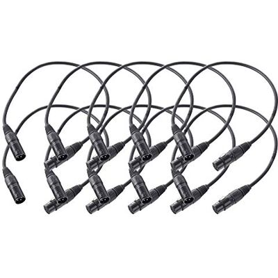 Pronomic Stage XFXM-0.5 Cable de Micrófono XLR 0, 5 m Negro Set de 10 Pronomic Stage XFXM-0.5 Cable de Micrófono XLR 0, 5 m Negro Set de 10
