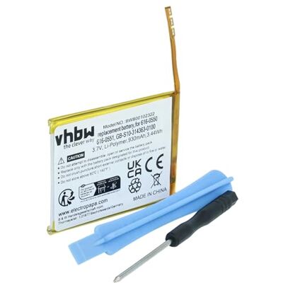 vhbw Batería Compatible con Apple iPod Touch A1367 4ª generación, 4th Generation, 4G reproductor de música MP3 (930 mAh, 3,7 V, Li-poli) vhbw Batería Compatible con Apple iPod Touch A1367 4ª generación, 4th Generation, 4G reproductor de música MP3 (930 mAh, 3,7 V, Li-poli)