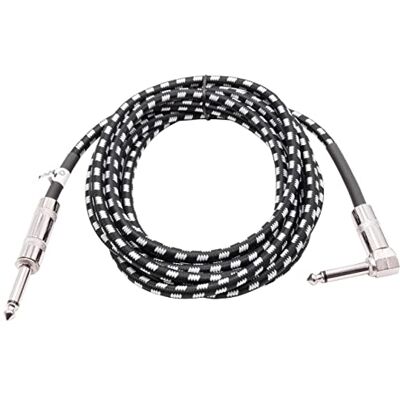 vhbw Cable auxiliar de 3m para guitarra compatible para clavijas audio de 6,35 mm Cable audio con clavija macho jack de 6,35 mm, recto-en ángulo, trenzado vhbw Cable auxiliar de 3m para guitarra compatible para clavijas audio de 6,35 mm Cable audio con clavija macho jack de 6,35 mm, recto-en ángulo, trenzado