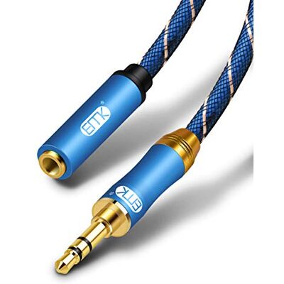 EMK Audio Cable auxiliar de audio estéreo de 3,5 mm jack estéreo macho a hembra, cable jack estéreo para teléfonos, auriculares, altavoces, tabletas, ordenadores, reproductores de MP3 y más EMK Audio Cable auxiliar de audio estéreo de 3,5 mm jack estéreo macho a hembra, cable jack estéreo para teléfonos, auriculares, altavoces, tabletas, ordenadores, reproductores de MP3 y más