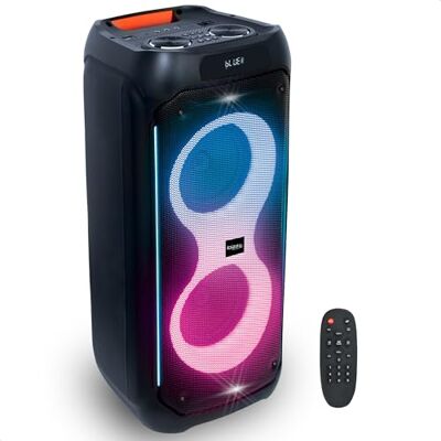 Ibiza COLUMBA800 Potente Altavoz 2x8/20cm con batería Recargable Bluetooth, Micro-SD, USB, Aux, 2 Mic IN, 1 GT IN, RCA out TWS LED Multicolor Infinito Mango Ibiza COLUMBA800 Potente Altavoz 2x8/20cm con batería Recargable Bluetooth, Micro-SD, USB, Aux, 2 Mic IN, 1 GT IN, RCA out TWS LED Multicolor Infinito Mango
