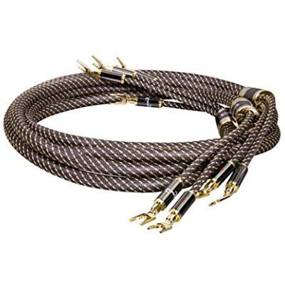 Dynavox Black Line Cable flexible de alta calidad con conectores banana de alta calidad, color negro, longitud 5 m Dynavox Black Line Cable flexible de alta calidad con conectores banana de alta calidad, color negro, longitud 5 m