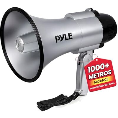 Pyle megafono, Portatil, Altavoz, Sirena, Compacto, Funciona con Pilas, Potencia de 30V, Microfono, Sonido PA, Mango Plegable, Ideal para policias, Porristas, Entrenadores Pyle megafono, Portatil, Altavoz, Sirena, Compacto, Funciona con Pilas, Potencia de 30V, Microfono, Sonido PA, Mango Plegable, Ideal para policias, Porristas, Entrenadores
