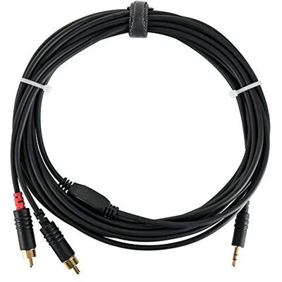 Pronomic Cable de Audio 3, 5mm Stereo Jack/Cinch 6m negro Ideal como cable de conexión entre dispositivos móviles y mesa de mezclas, Conectores: 3, Longitud: 6 m Pronomic Cable de Audio 3, 5mm Stereo Jack/Cinch 6m negro Ideal como cable de conexión entre dispositivos móviles y mesa de mezclas, Conectores: 3, Longitud: 6 m