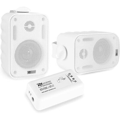 Power Dynamics - Pack de 2 Altavoces BGO30 Blancos con Amplificador BT10 Bluetooth, Resistente a la Intemperie, 60W, Estéreo, Soportes de Montaje, Cable 10m, Ideal Interior y Exterior. Power Dynamics - Pack de 2 Altavoces BGO30 Blancos con Amplificador BT10 Bluetooth, Resistente a la Intemperie, 60W, Estéreo, Soportes de Montaje, Cable 10m, Ideal Interior y Exterior.