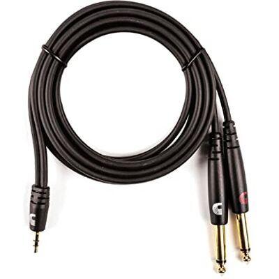 Waves D'Addario Audio Cable Works with Cell Phone, MP3 Players Custom Series 6 Feet/1.82 Meters 1/8 Inch to Dual 1/4 Inch Ends 1 Pack Waves D'Addario Audio Cable Works with Cell Phone, MP3 Players Custom Series 6 Feet/1.82 Meters 1/8 Inch to Dual 1/4 Inch Ends 1 Pack