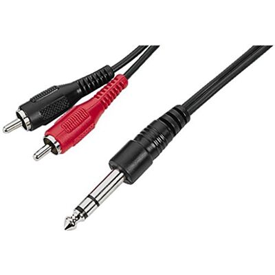 MONACOR 6.217 Cable RCA a jack (6.3 mm, adaptador, estéreo, 3 m) MONACOR 6.217 Cable RCA a jack (6.3 mm, adaptador, estéreo, 3 m)