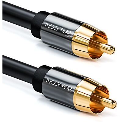 deleyCON 3,0m Cable Subwoofer Cinch RCA Coaxial Digital Conectores Dorados Línea Audio Subwoofer Receptor AV Amplificador Cine en Casa deleyCON 3,0m Cable Subwoofer Cinch RCA Coaxial Digital Conectores Dorados Línea Audio Subwoofer Receptor AV Amplificador Cine en Casa
