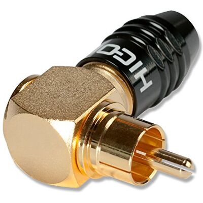 Hicon Conector RCA acodado (Versión neutra, 1 unidad) Hicon Conector RCA acodado (Versión neutra, 1 unidad)