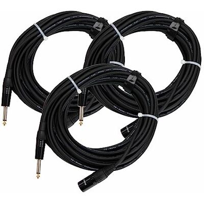 Pronomic Stage JMXM-10 Cable de Audio Mono Jack/XLR 10m Negro Juego de 3 Pronomic Stage JMXM-10 Cable de Audio Mono Jack/XLR 10m Negro Juego de 3