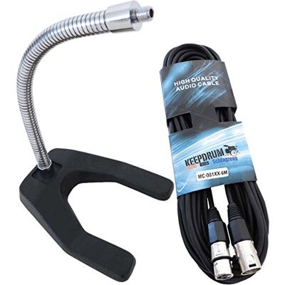 keepdrum ms65 pesado mesa trípode Micrófono staender Cuello de cisne cromo + 6 m XLR de cable keepdrum ms65 pesado mesa trípode Micrófono staender Cuello de cisne cromo + 6 m XLR de cable