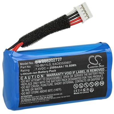 vhbw Batería Compatible con LG PJS9W PJ9, PJ9B, Music Flow P7, NP7550, PK7 altavoces, cajas acústicas (2500 mAh, 7,4 V, Li-Ion) vhbw Batería Compatible con LG PJS9W PJ9, PJ9B, Music Flow P7, NP7550, PK7 altavoces, cajas acústicas (2500 mAh, 7,4 V, Li-Ion)