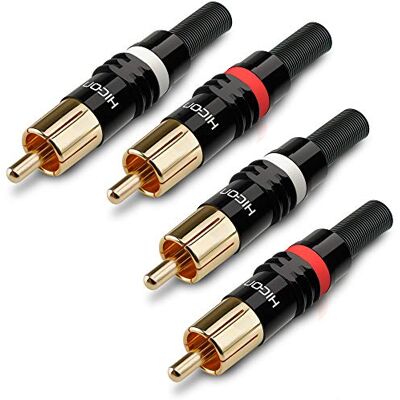 Hicon HI-CM03 HI-CM03 Juego de 4 conectores RCA (2 NTL y 2 conectores RED RCA), color blanco Hicon HI-CM03 HI-CM03 Juego de 4 conectores RCA (2 NTL y 2 conectores RED RCA), color blanco