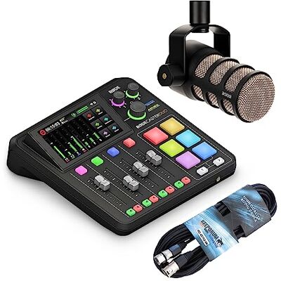 RØDE Rode Audio Production Studio para podcasts, streaming, creación de contenidos + micrófono podmic + cable keepdrum XLR RØDE Rode Audio Production Studio para podcasts, streaming, creación de contenidos + micrófono podmic + cable keepdrum XLR