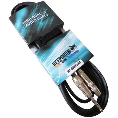 keepdrum Cable jack de 3 m, conector estéreo de 6,3 mm, alargador M/F keepdrum Cable jack de 3 m, conector estéreo de 6,3 mm, alargador M/F