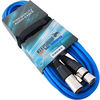 keepdrum BL Cable de micrófono (10 m, XLR hembra/XLR macho, con cinta de velcro), color azul keepdrum BL Cable de micrófono (10 m, XLR hembra/XLR macho, con cinta de velcro), color azul