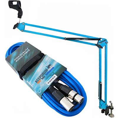 keepdrum 5-nb35 BL Azul brazo articulado + 6 m XLR Cable de micrófono azul keepdrum 5-nb35 BL Azul brazo articulado + 6 m XLR Cable de micrófono azul