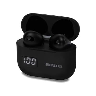 Aiwa ETWS-150 Auriculares Bluetooth, Negro Bluetooth, 4 horas de reproducción por carga. Estuche de carga, Drivers de 13 mm, Micrófono integrado y control táctil. Aiwa ETWS-150 Auriculares Bluetooth, Negro Bluetooth, 4 horas de reproducción por carga. Estuche de carga, Drivers de 13 mm, Micrófono integrado y control táctil.