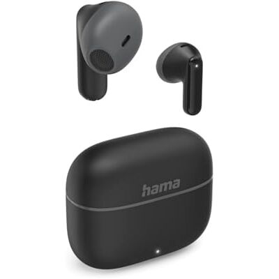 Hama Cascos Inalámbricos Bluetooth (Auriculares de Botón 20h Batería Total Micrófono Control Táctil Carga USB-C y Emparejamiento Rápido) Negro Hama Cascos Inalámbricos Bluetooth (Auriculares de Botón 20h Batería Total Micrófono Control Táctil Carga USB-C y Emparejamiento Rápido) Negro