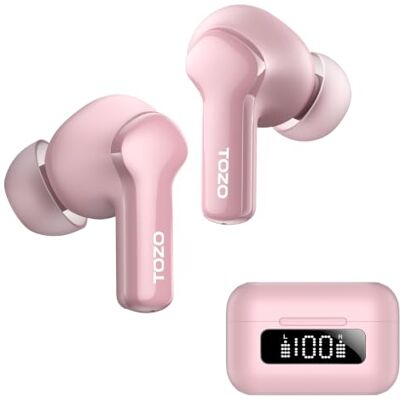 TOZO NC3 Auriculares Inalámbricos Bluetooth, ANC 45dB para Diario 68H batería, 6 Mics ENC llamadas claras, carga rápida 10 min dan 1H, pantalla LED, Modo Gaming, 32 EQs, IPX8, sonido estable TOZO NC3 Auriculares Inalámbricos Bluetooth, ANC 45dB para Diario 68H batería, 6 Mics ENC llamadas claras, carga rápida 10 min dan 1H, pantalla LED, Modo Gaming, 32 EQs, IPX8, sonido estable
