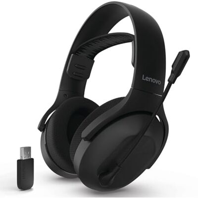 Lenovo Legion H410 Auriculares inalámbricos para Juegos, Bluetooth o conexión USB-A 2,4 GHz, 304 g, Auriculares Ajustables, micrófono Flip-to-Mute, Sonido inmersivo, Negro, Juego de Jugador en casa Lenovo Legion H410 Auriculares inalámbricos para Juegos, Bluetooth o conexión USB-A 2,4 GHz, 304 g, Auriculares Ajustables, micrófono Flip-to-Mute, Sonido inmersivo, Negro, Juego de Jugador en casa