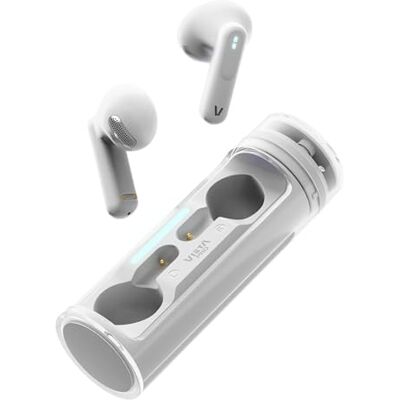 Vieta Auriculares Inalámbricos con Bluetooth 5.4, Control Táctil y Manos Libres. Cascos con Micrófono y Batería de 19h. Auriculares con Caja de Carga Magnética Portátil Rolling Blanco Vieta Auriculares Inalámbricos con Bluetooth 5.4, Control Táctil y Manos Libres. Cascos con Micrófono y Batería de 19h. Auriculares con Caja de Carga Magnética Portátil Rolling Blanco