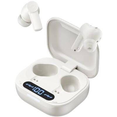havit TW889 Auriculares inalámbricos con Bluetooth, color blanco Cancelación de ruido adaptativa híbrida, audio espacial inmersivo, llamadas claras de 6 micrófonos, inalámbrica de alta havit TW889 Auriculares inalámbricos con Bluetooth, color blanco Cancelación de ruido adaptativa híbrida, audio espacial inmersivo, llamadas claras de 6 micrófonos, inalámbrica de alta