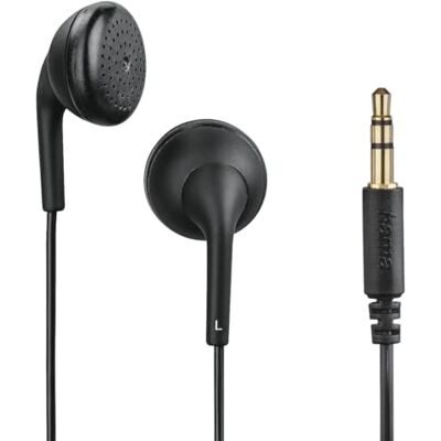 Hama Auriculares con Cable Jack Bubbly (Auriculares estéreo con Cable, Conector Jack de 3,5 mm, Chapado en Oro, Cable de 1,2 m), Color Negro Hama Auriculares con Cable Jack Bubbly (Auriculares estéreo con Cable, Conector Jack de 3,5 mm, Chapado en Oro, Cable de 1,2 m), Color Negro