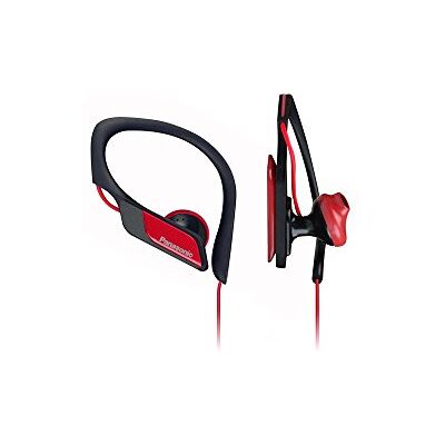 Panasonic RP-HS34E-R Auriculares Tipo Clip para Uso Deportivo, Resistentes al Agua, Ideales para Deportistas, Bajos Claros y Sólidos, Negro y Rojo Panasonic RP-HS34E-R Auriculares Tipo Clip para Uso Deportivo, Resistentes al Agua, Ideales para Deportistas, Bajos Claros y Sólidos, Negro y Rojo