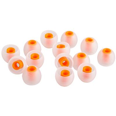 Xcessor (M 7 Pares (14 Piezas) de Silicona de Reemplazo en Los Auriculares de Oído, Auriculares de Tamaño Medio. Auriculares de Reemplazo para Auriculares Intrauditivos. Transparente/Naranja Xcessor (M 7 Pares (14 Piezas) de Silicona de Reemplazo en Los Auriculares de Oído, Auriculares de Tamaño Medio. Auriculares de Reemplazo para Auriculares Intrauditivos. Transparente/Naranja