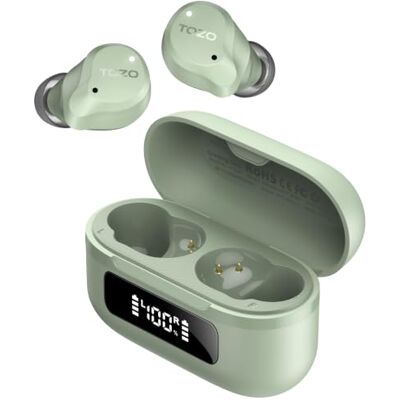 TOZO NC9 Auriculares Inalambricos Bluetooth 5.3,45dB ANC Híbrido Adaptativo 60H batería pantalla, OrigX 2.0 Inmersivo, 32 EQs, 6 Mics ENC, Modo Transparente, IPX8, ajuste cómodo para oficina y deporte TOZO NC9 Auriculares Inalambricos Bluetooth 5.3,45dB ANC Híbrido Adaptativo 60H batería pantalla, OrigX 2.0 Inmersivo, 32 EQs, 6 Mics ENC, Modo Transparente, IPX8, ajuste cómodo para oficina y deporte